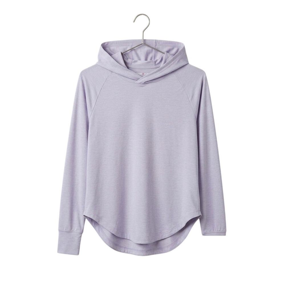 Swiss Alps Womens Lavender Heathered Lightweight Active Hoodie Small Thumbholes